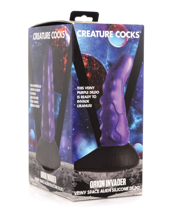 Creature Cocks Orion Invader Veiny Space Alien Silicone Dildo - Purple/Black