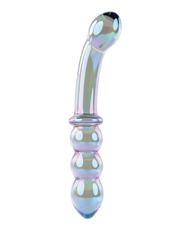 Gender X Lustrous Galaxy Wand Dual Ended Glass Massager - Green - Image 3