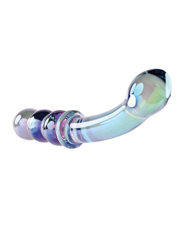 Gender X Lustrous Galaxy Wand Dual Ended Glass Massager - Green - Image 4