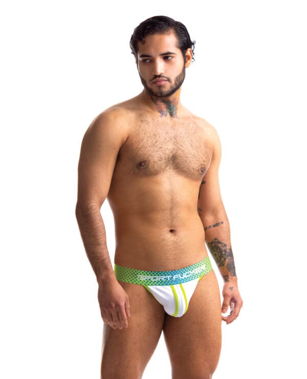 Sport Fucker Jersey Jock - XL Green/White - Image 2