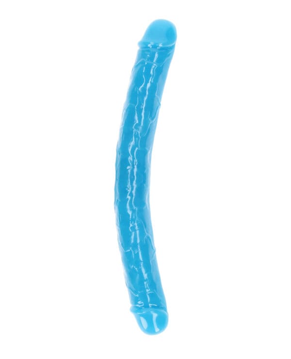 Shots RealRock 15" Double Dong Glow in the Dark - Neon Blue - Image 2
