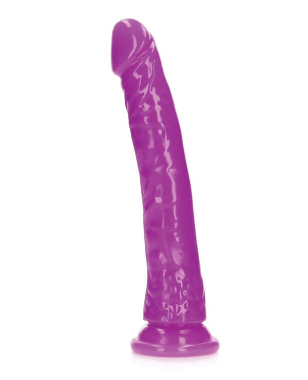 Shots RealRock 10" Slim Dildo Glow in the Dark - Neon Purple - Image 3