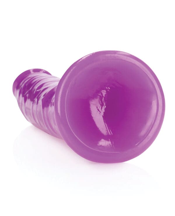 Shots RealRock 10" Slim Dildo Glow in the Dark - Neon Purple - Image 4