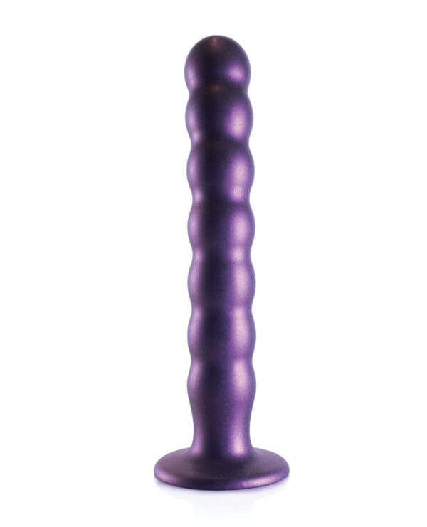 Shots Ouch 8" Beaded G-Spot Dildo - Metallic Purple - Image 3
