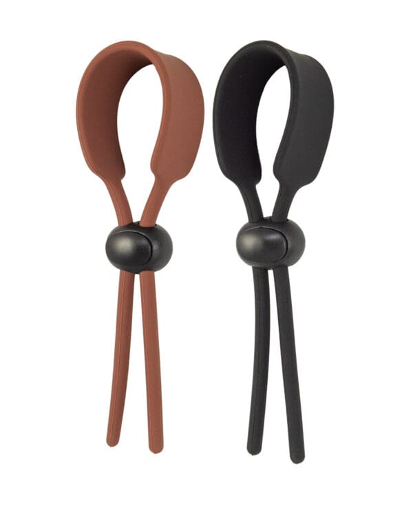 Cock Loops Adjustable Cock Ties - Brown/Black - Image 2
