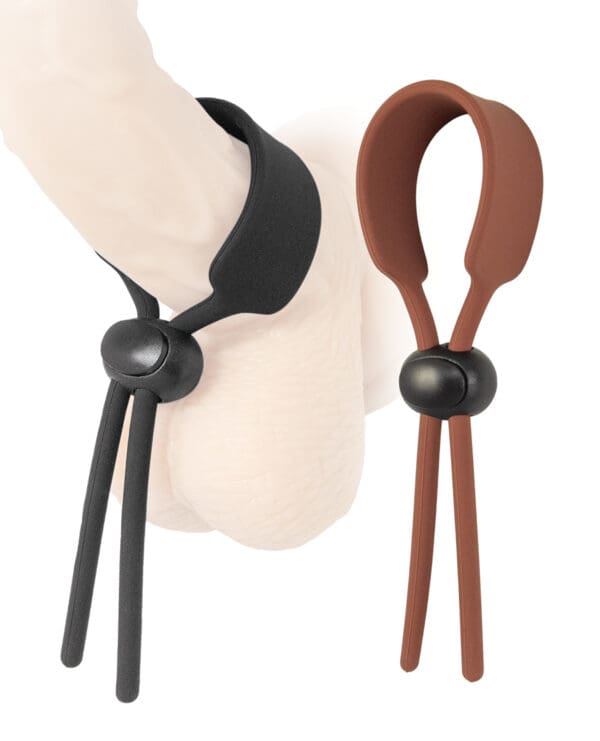Cock Loops Adjustable Cock Ties - Brown/Black - Image 3