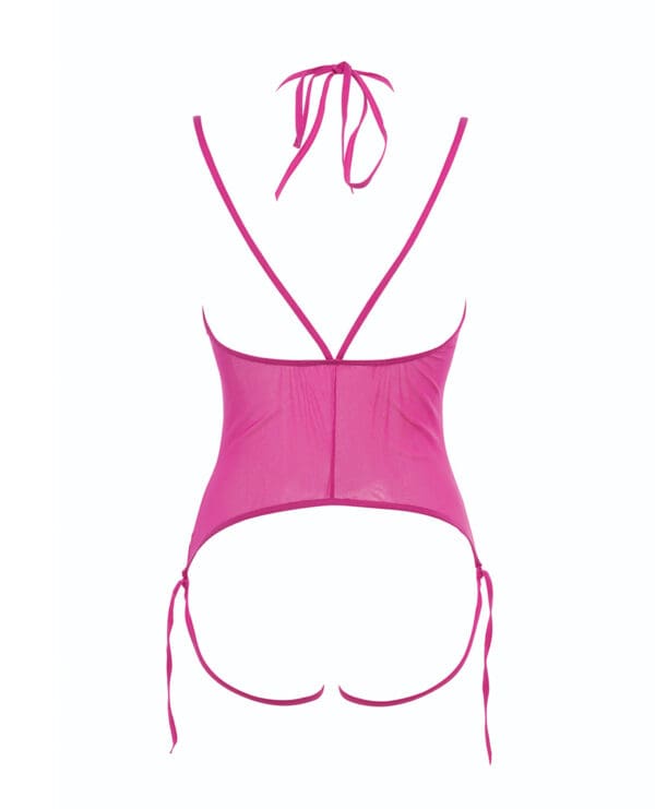 Allure Angelina Sheer Mesh Under Bust Teddy Hot Pink L/XL - Image 5