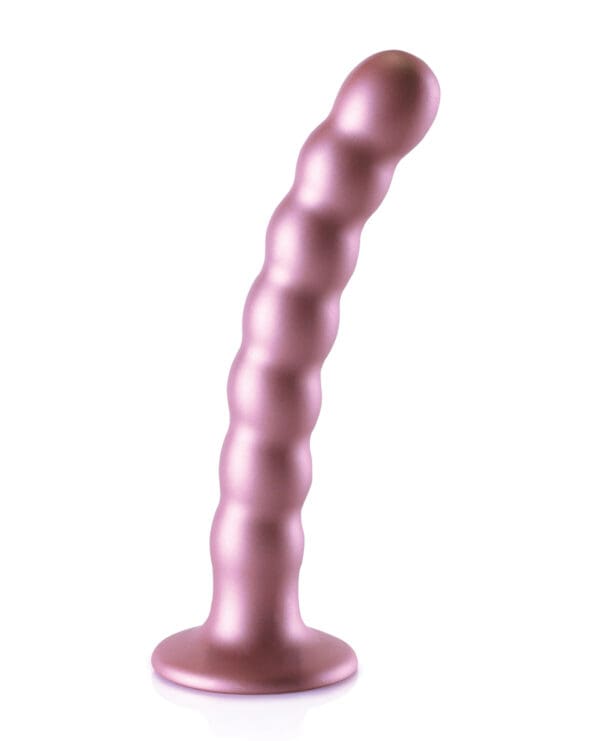 Shots Ouch 6.5" Beaded G-Spot Dildo - Rose Gold - Image 2