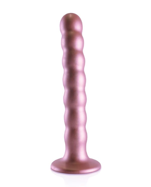 Shots Ouch 6.5" Beaded G-Spot Dildo - Rose Gold - Image 3