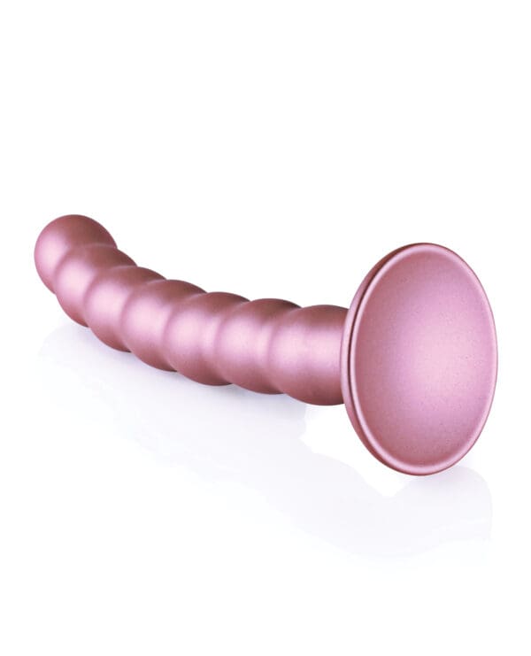 Shots Ouch 6.5" Beaded G-Spot Dildo - Rose Gold - Image 4