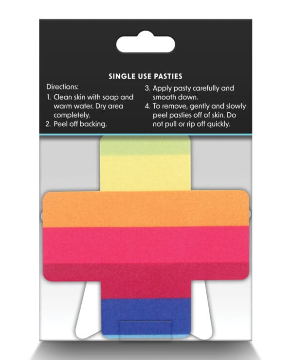 Pretty Pasties Pride Cross & Star Rainbow - 2 Pair - Image 2