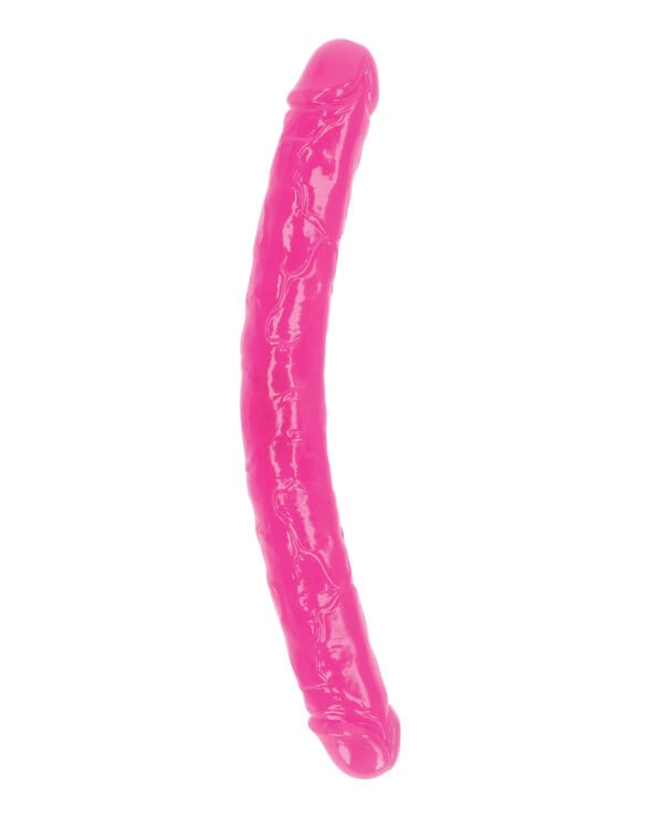 Shots RealRock 15" Double Dong Glow in the Dark - Neon Pink - Image 2