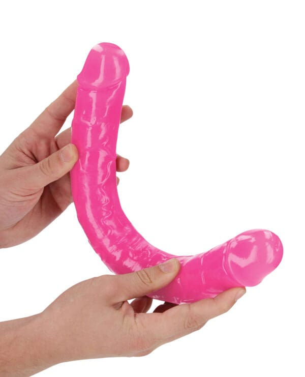 Shots RealRock 15" Double Dong Glow in the Dark - Neon Pink - Image 3