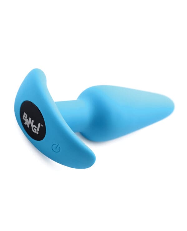 Bang! 21X Vibrating Silicone Butt Plug w/Remote - Blue - Image 4