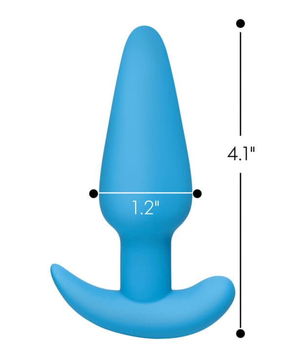 Bang! 21X Vibrating Silicone Butt Plug w/Remote - Blue - Image 5