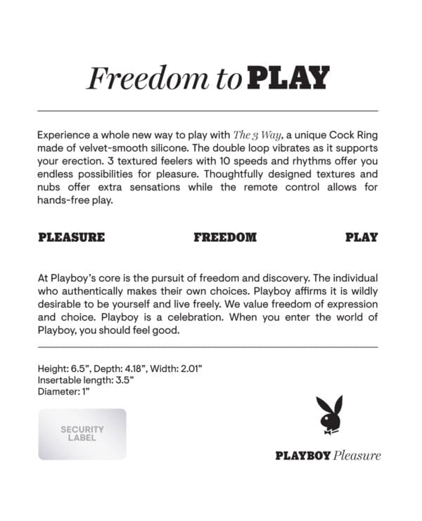 Playboy Pleasure The 3 Way Cock Ring - 2 AM - Image 2