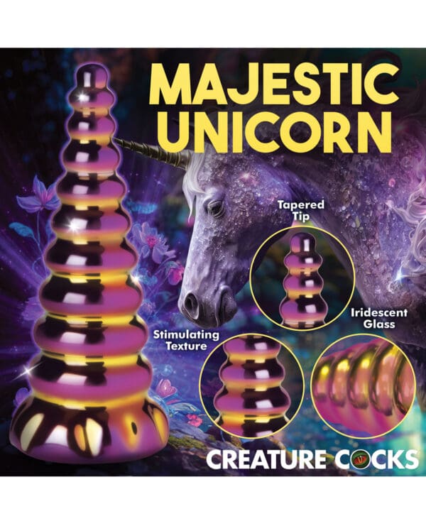Creature Cocks Twilight Rainbow Glass Dildo - Image 5