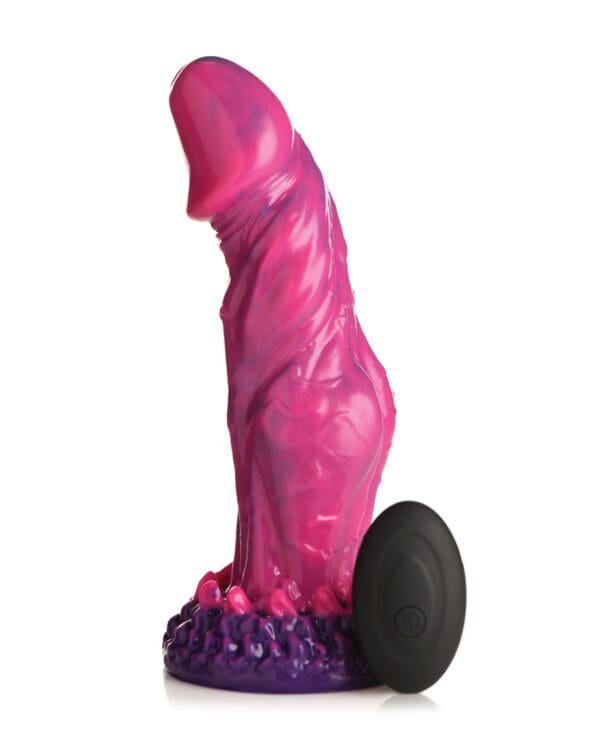 Creature Cocks Xenox Vibrating Silicone Dildo w/Remote - Pink/Purple - Image 2
