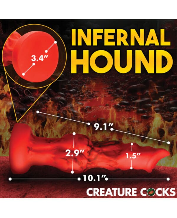Creature Cocks Fire Hound Silicone Dildo - Large Red - Image 5