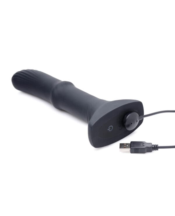 ThunderPlugs Sliding Shaft Silicone Vibrator w/Remote - Black - Image 5