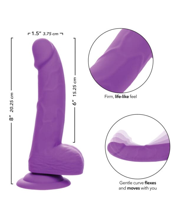 Silicone Studs Neon 6" Dildo - Purple - Image 5