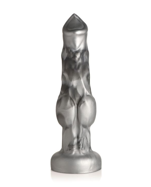 Creature Cocks Night Prowler Silicone Dildo - Medium Black/Silver - Image 2