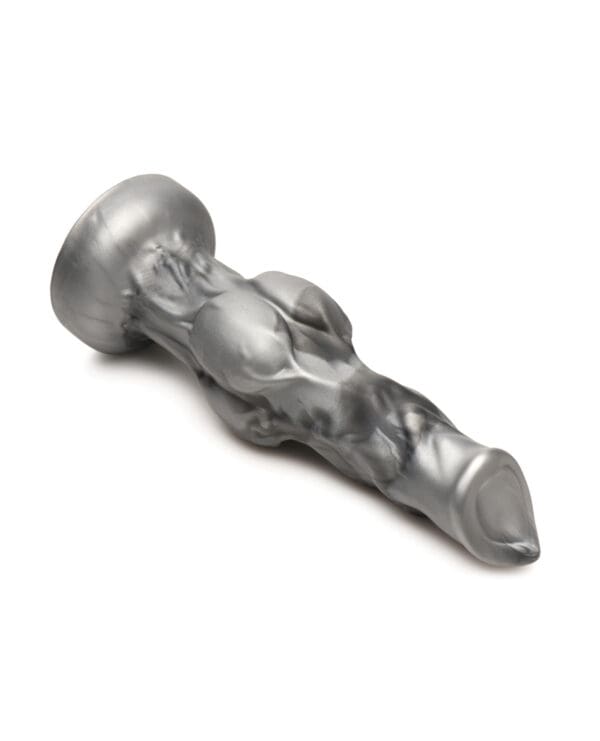Creature Cocks Night Prowler Silicone Dildo - Medium Black/Silver - Image 4