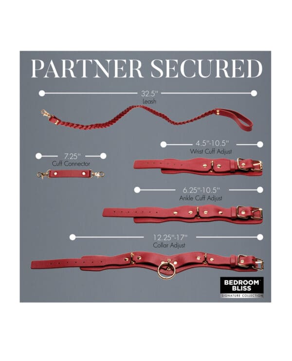Bedroom Bliss Lover's Restraint Set - Red - Image 4