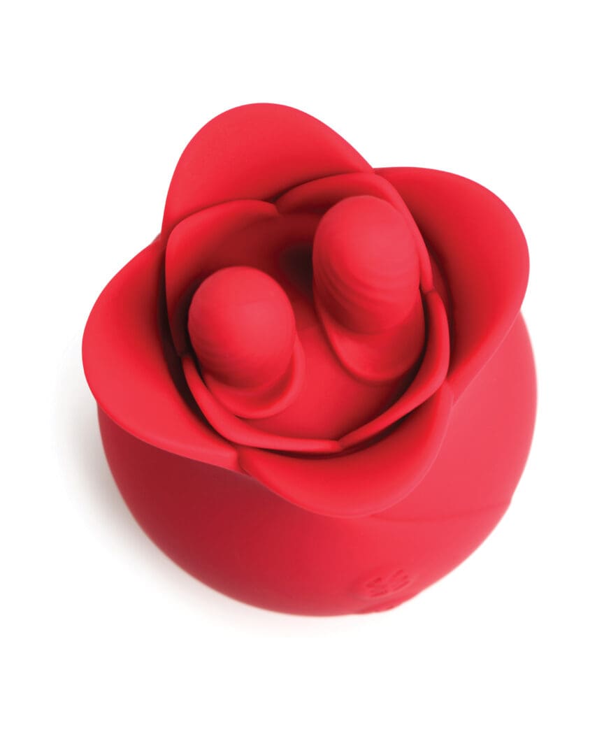Bloomgasm The Rose Fondle 10X Massaging Clit Stimulator - Red - Image 3