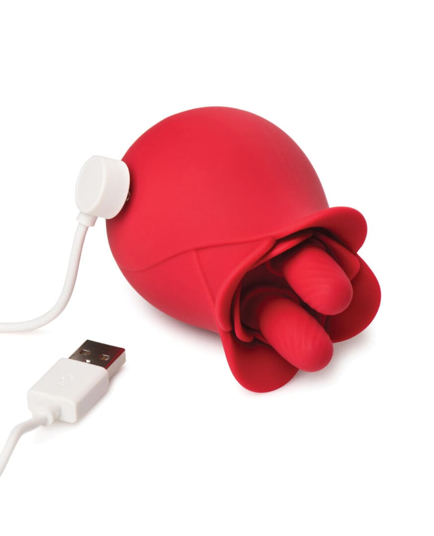 Bloomgasm The Rose Fondle 10X Massaging Clit Stimulator - Red - Image 4