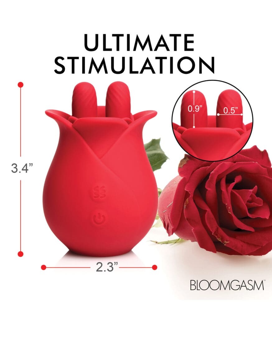 Bloomgasm The Rose Fondle 10X Massaging Clit Stimulator - Red - Image 5