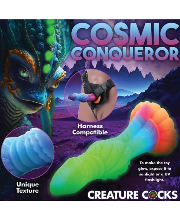 Creature Cocks Galactic Cock Alien Creature Silicone Dildo - Glow in the Dark - Image 4