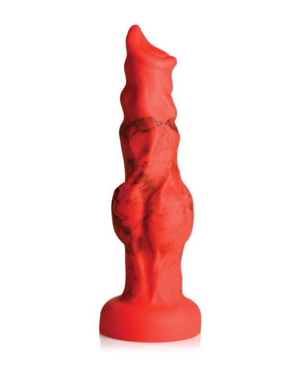 Creature Cocks Fire Hound Silicone Dildo - Medium Red - Image 2