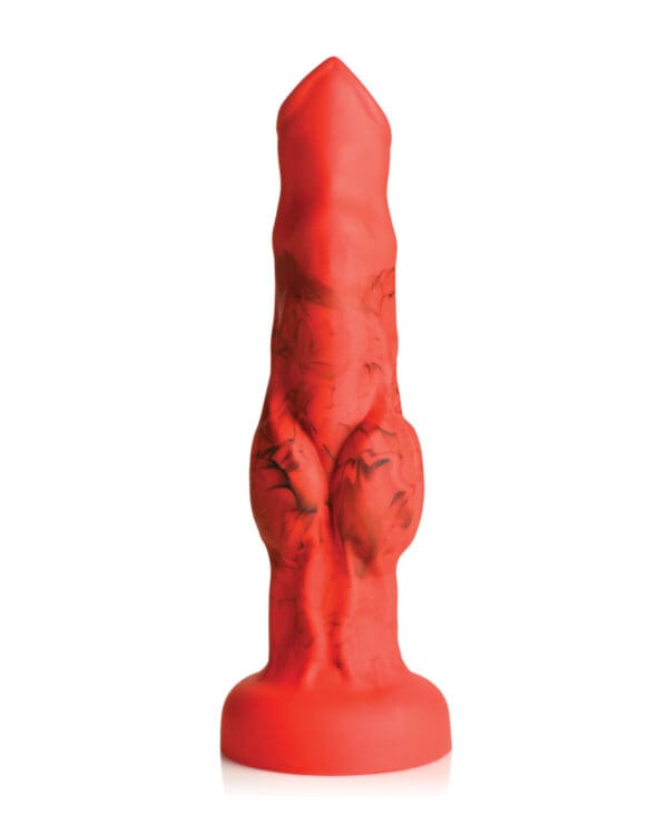 Creature Cocks Fire Hound Silicone Dildo - Medium Red - Image 3
