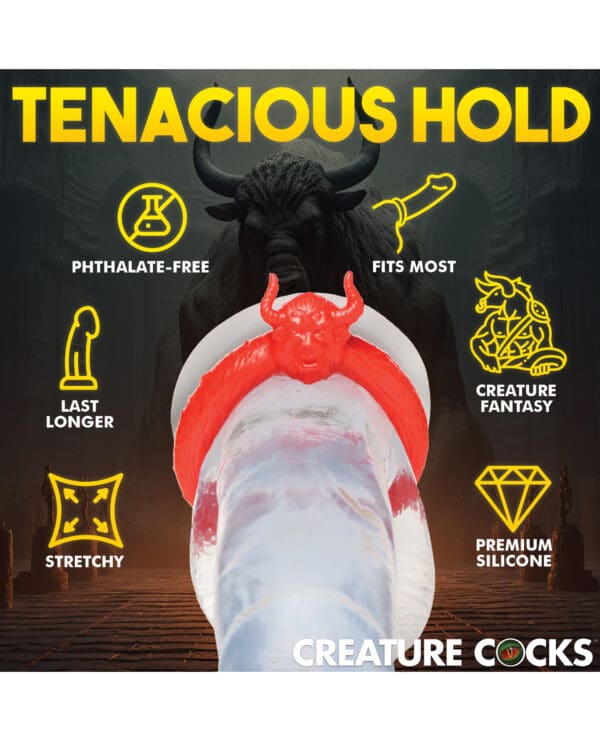 Creature Cocks Beast Mode Silicone Cock Ring - Red - Image 4