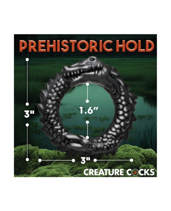 Creature Cocks Caiman Silicone Cock Ring - Black - Image 5