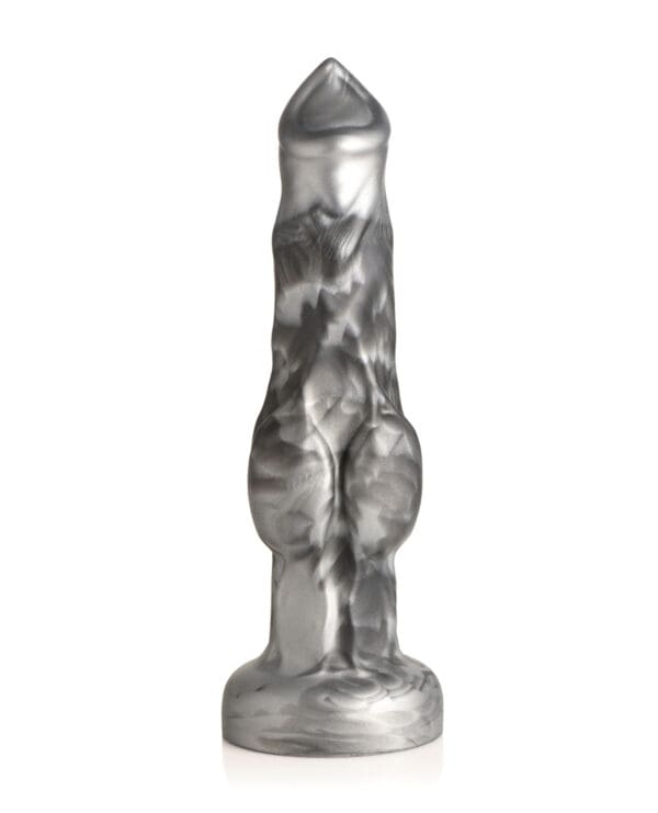 Creature Cocks Night Prowler Silicone Dildo - Small Black/Silver - Image 2