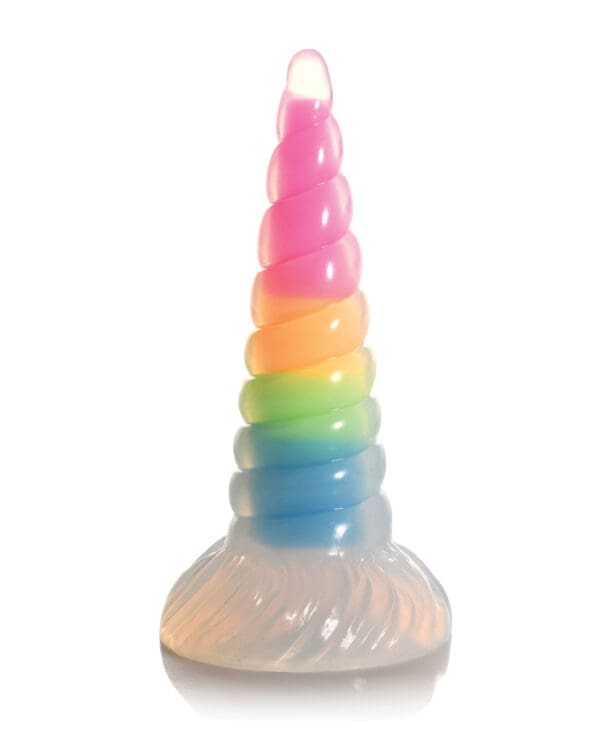 Creature Cocks Uni Glow in the Dark Silicone Dildo - Rainbow - Image 2