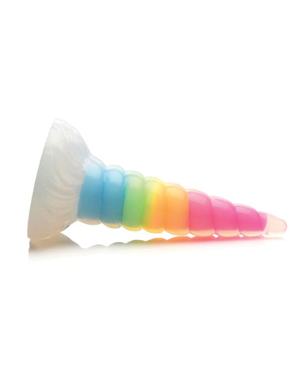 Creature Cocks Uni Glow in the Dark Silicone Dildo - Rainbow - Image 4