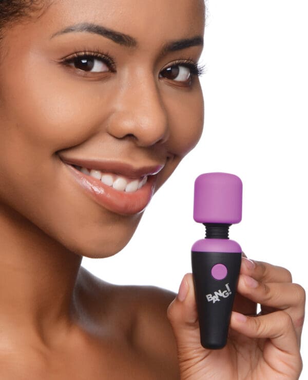 Bang! 10X Vibrating Mini Silicone Wand - Purple - Image 5