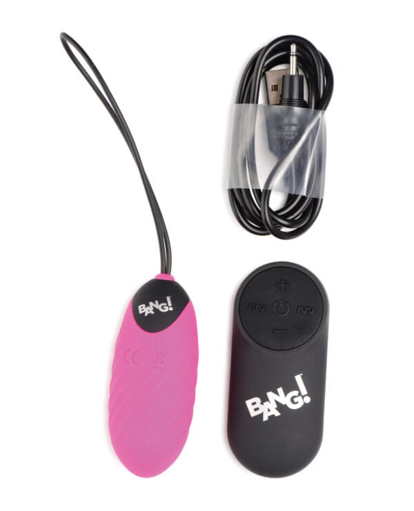Bang! 28X Swirl Silicone Egg w/Remote Control - Pink - Image 4