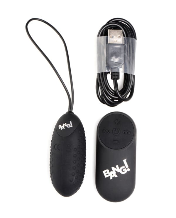 Bang! 28X Nubbed Silicone Egg w/Remote Control - Black - Image 5