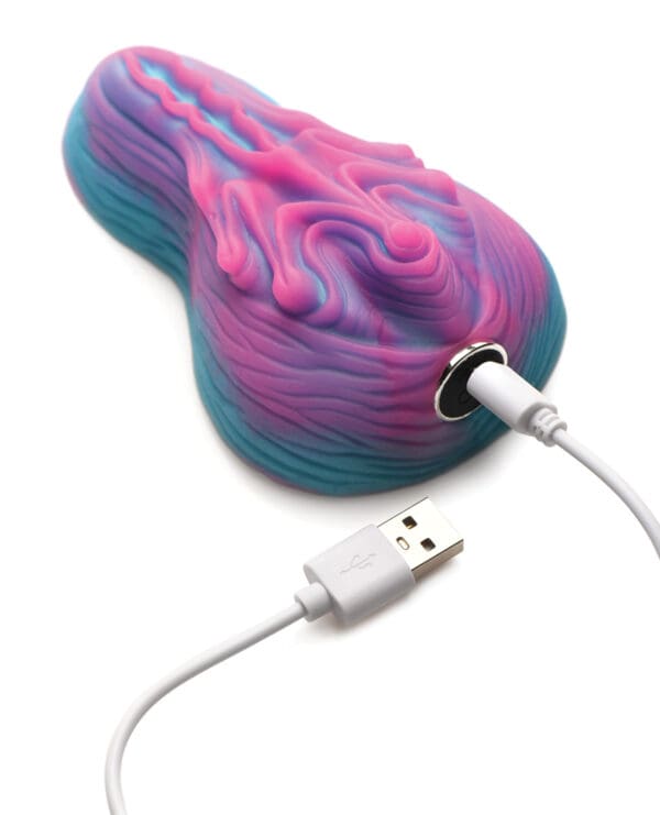 Creature Cocks Vulvaron Vibrating Silicone Grinder w/Remote Control - Pink/Teal/Purple - Image 5