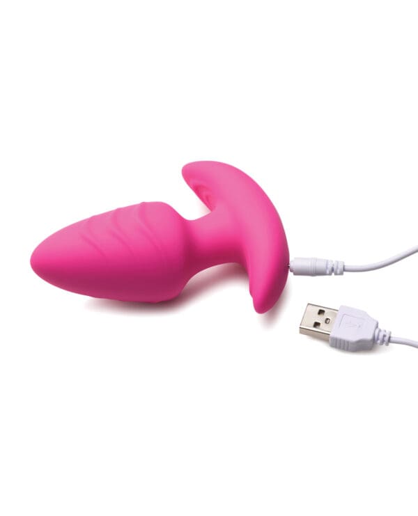 Bang! Rotating & Vibrating Tapered Butt Plug w/Remote - Pink - Image 5