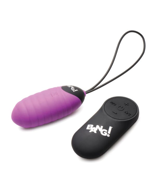 Bang! 28X Ribbed Silicone Egg w/Remote Control - Purple - Image 3