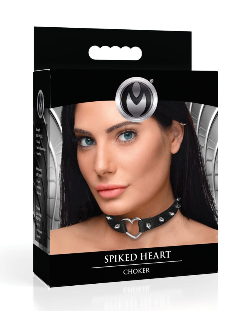 Master Series Spiked Heart Choker - Black A