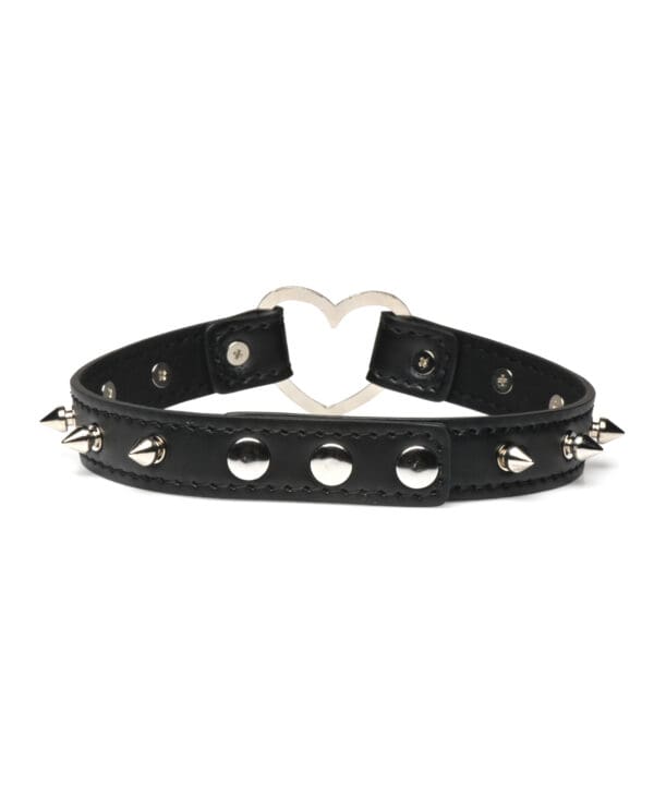 Master Series Spiked Heart Choker - Black A - Image 3
