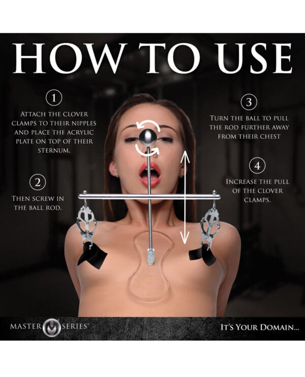 Master Series Tower of Pain Nipple Clamps - Silver - Image 3