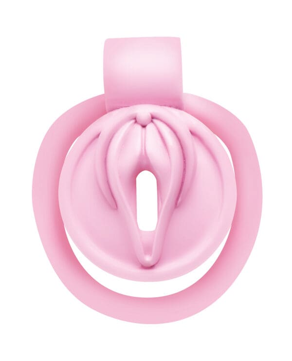 Master Series Pussification Vulva Locking Chastity Cage - Pink - Image 3