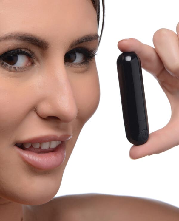 Bang! 10X Rechargeable Vibrating Metallic Bullet - Black - Image 5